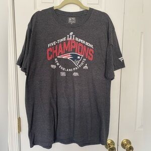 New England Patriots Five Time Super Bowl Champs NFL Fanatics Men's‎ T-shirt 2XL